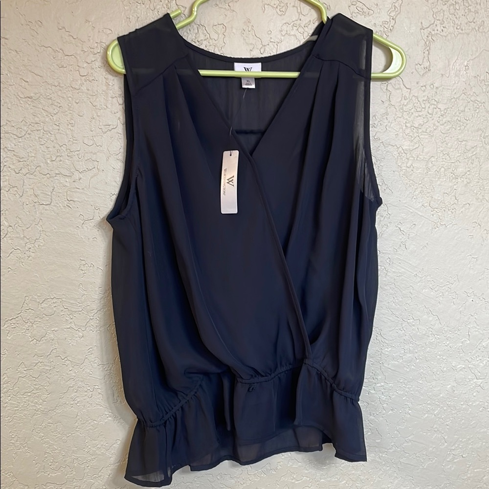 Worthington Black V-Neck Blouse